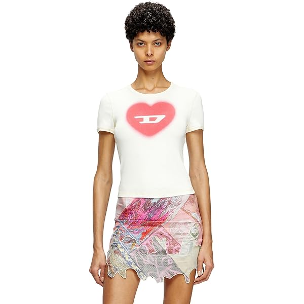 DIESEL 半袖Tシャツ レース Dロゴ DIESEL（ディーゼル）の「レディース 半袖Tシャツ トップス